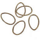 10 Bronze Oval Wavy Rings, Oval Connector Links, Soldered Ring Metal Charms, 34x22mm, chs3323