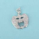 Silver JACK O LANTERN Charm, Micro Pave Charm, Pumpkin Charm, Halloween Charm, Petite Halloween Pumpkin Charm, 15x13mm, chs3325
