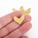 2 Gold Stainless Steel Chevron Bar Connectors, Chevron Stamping Blanks, Polished Mirror Finish Stainless Steel Gold Metal, 20mm, chs3329