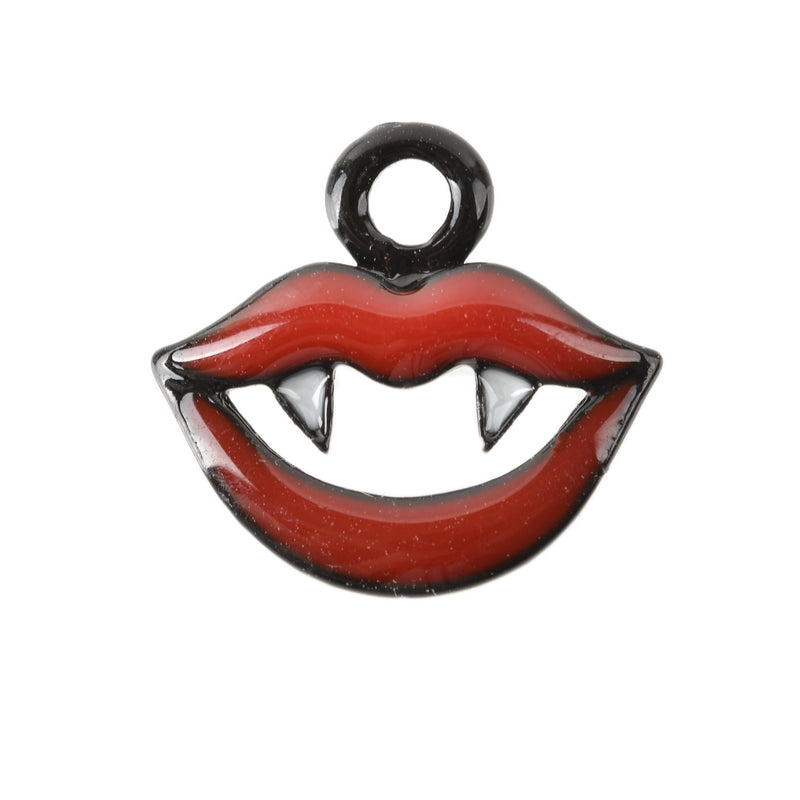 10 VAMPIRE TEETH Charms, Vampire Charms, Petite Enamel Halloween Charms, 13x12mm, chs3331