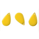 5 YELLOW Enamel Teardrop Charms, double sided, 21x13mm, chs3340