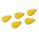 5 YELLOW Enamel Teardrop Charms, double sided, 21x13mm, chs3340