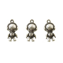 5 SPACE TRAVELER Charms, Astronaut Charms, Alien Charms, antique silver, 21x11mm, chs3348