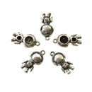 5 SPACE TRAVELER Charms, Astronaut Charms, Alien Charms, antique silver, 21x11mm, chs3348