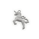 5 UNICORN Charms, HEATHER GREY Enamel, Fairy Tale Charms, Animal Charms, 36x28mm, chs3350