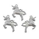 5 UNICORN Charms, HEATHER GREY Enamel, Fairy Tale Charms, Animal Charms, 36x28mm, chs3350
