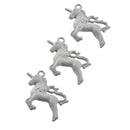 5 UNICORN Charms, HEATHER GREY Enamel, Fairy Tale Charms, Animal Charms, 36x28mm, chs3350