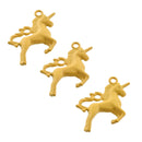5 UNICORN Charms, YELLOW Enamel, Fairy Tale Charms, Animal Charms, 36x28mm, chs3352
