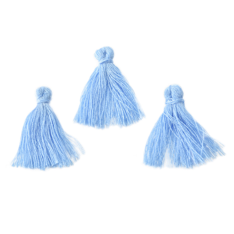 10 BLUE TASSEL Charms, Rayon Fiber Tassels, 40mm long (about 1-5/8"), chs3354