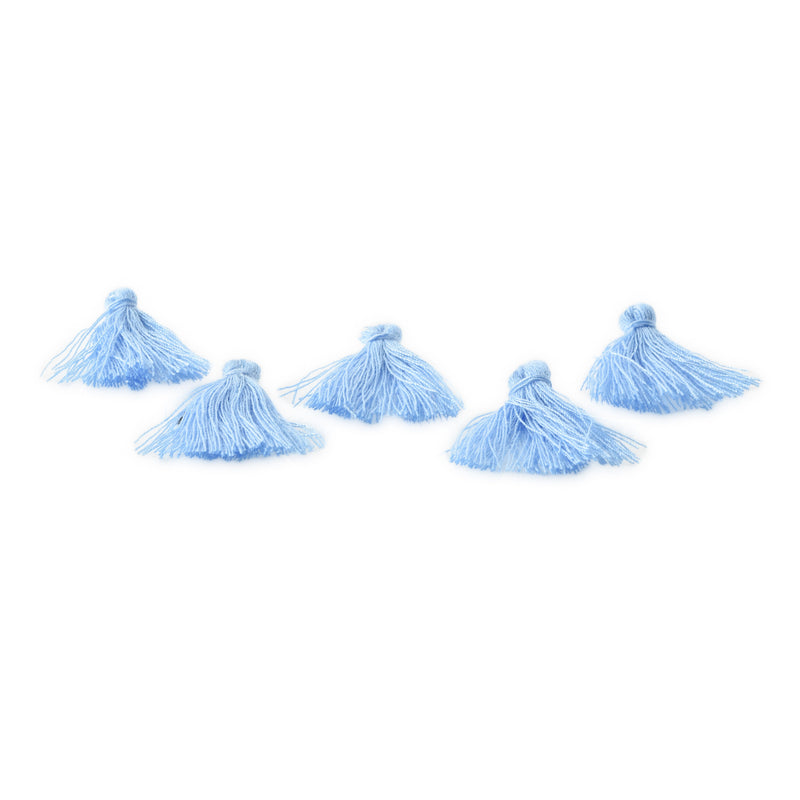 10 BLUE TASSEL Charms, Rayon Fiber Tassels, 40mm long (about 1-5/8"), chs3354