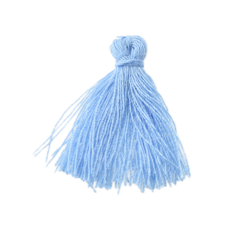 10 BLUE TASSEL Charms, Rayon Fiber Tassels, 40mm long (about 1-5/8"), chs3354