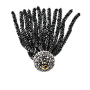 BLACK CRYSTAL Bead Tassel Pendant, Tassel Necklace Enhancer, Glass Crystal Beads, Bronze Loop, Pave' Rhinestone Bail, about 3" long, chs3356