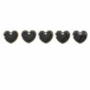 5 BLACK Enamel Heart Charms, double sided, 15x14mm, chs3357