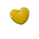 5 YELLOW Enamel Heart Charms, double sided, 15x14mm, chs3358