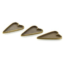 2 Bronze Bezel HEART TRAYS Pendants for Resin, Cabochons, fits 2" inside tray, chs3363