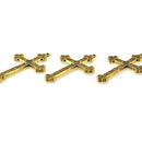 2 Large Antique Gold Ornate Cross Pendants, 3", chs3365