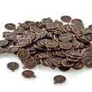 10 Religious Medal Charms, Copper Relic Charm Pendants, double sided Patron Saint charms, 15x12mm, chs3369