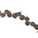 10 Religious Medal Charms, Copper Relic Charm Pendants, double sided Patron Saint charms, 15x12mm, chs3369