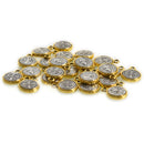 5 Religious Medal Charms, Gold and Silver Relic Charm Pendants, double sided Patron Saint charms, 19x14mm, chs3370