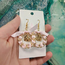 10 GOLD Hammered Metal HEART Sequin Charms, Flat Dot Charms, double sided design, 14mm (5/8") chs3415