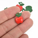 10 APPLE Charms, Red and Green Food Charms or Pendants, enamel, 18mm, chs3442