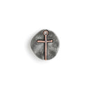 10 Gunmetal Coin Relic Charms, Gunmetal Coin with Copper Cross, round coin charms, 21x19mm, chs3444