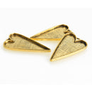 2 Gold Bezel HEART TRAYS Pendants for Resin, Cabochons, fits 2" inside tray, chs3470