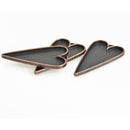 2 Copper Bezel HEART TRAYS Pendants for Resin, Cabochons, fits 2" inside tray, chs3472