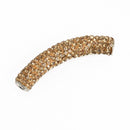Golden Yellow Rhinestone Tube Bead, Grade A stones embedded in polymer clay with a metal core base chs3475