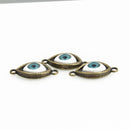 10 Bronze EYEBALL Charm Connector Links, 2-hole connectors, chs3498