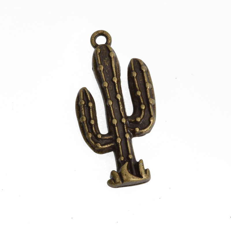 10 Bronze CACTUS Charms, Metal, 33x16mm, chs3502