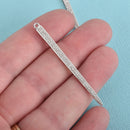 1 Silver Spike Charm Pendant, Micro Pave Cubic Zirconia Crystals, Rhinestone with Silver Brass Metal, 2-1/4", chs3535