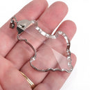 1 Crystal Arrow Drop Pendant, Clear Glass CRYSTAL, Faceted, Gunmetal Bail, 2.75" long, chs3552
