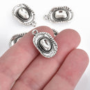 10 Silver Metal COWBOY HAT Charm Pendants  23x14mm, chs3557