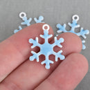 10 SNOWFLAKE Charms, Blue and White Enamel, 27mm, chs3662