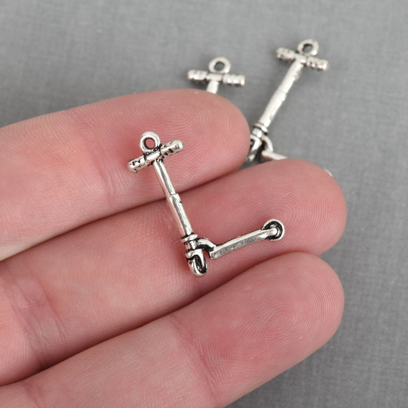 10 Silver SCOOTER Charms, 23mm, chs3691