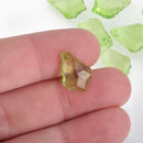 10 Peridot Green BAROQUE BRIOLETTE Drop Charms, Teardrop Crystal Beads, top drilled faceted, 16x12mm, chs3693