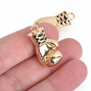 2 BOXING GLOVE Charms, Gold 3d Charm Pendants, 29mm, chs3714