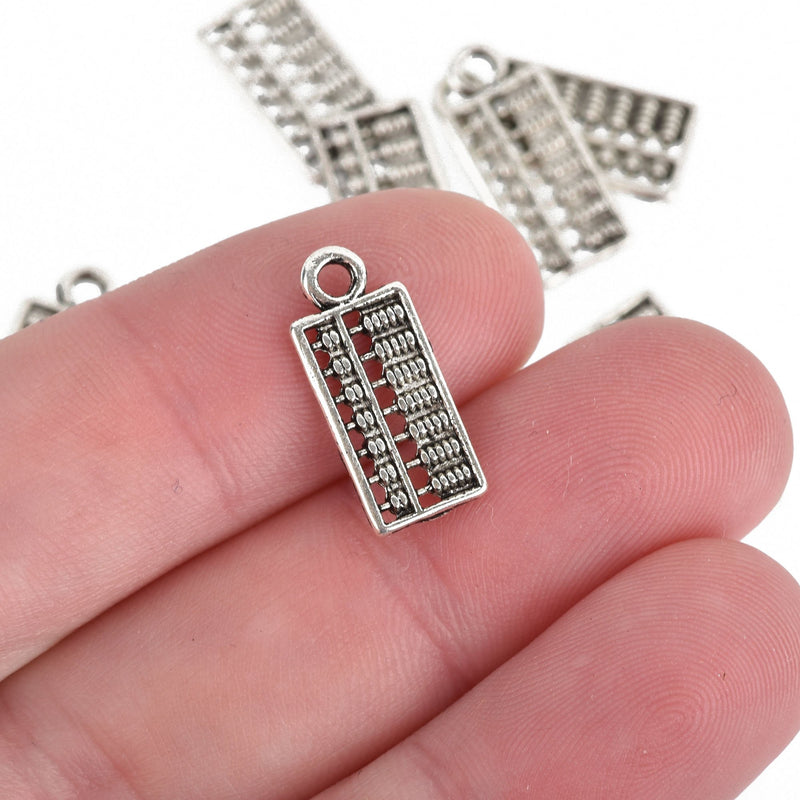 10 ABACUS Charms, Silver Metal Science Math Charms, 18mm, chs3723