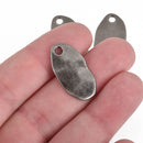 10 Gunmetal Drop Charms, Hammered Wavy Oval, 27mm, chs3839
