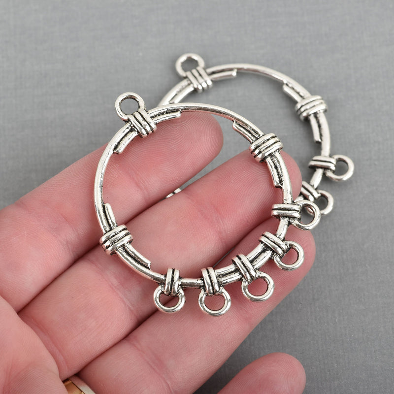 5 Silver Chandelier Connector Charms, 1 to 5 connector, 58mm  CHS3855