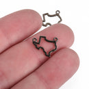 10 Gunmetal Black TEXAS Charms, Outline State Texas Travel Charm Pendants, 14x11mm, chs3873