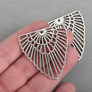 10 Silver Filigree Charms, 42mm, chs3876