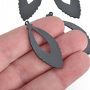 10 GRAY Faux Leather Charms, vegan leather, 1-1/2" long, chs3892