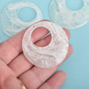 10 Resin Washer Drop Charms, white, clear, 1-7/8", chs3898