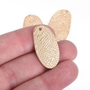 10 Light Gold Drop Charms, Textured Oval, 30mm, chs3931