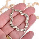 5 LIGHT GOLD Open Quatrefoil Pendant Charms, 53mm, chs3988