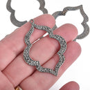 5 GUNMETAL Open Quatrefoil Pendant Charms, 53mm, chs3991