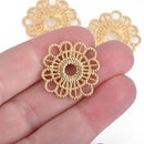 10 GOLD Filigree Charms, Connector Links, Findings, 26mm, chs4004