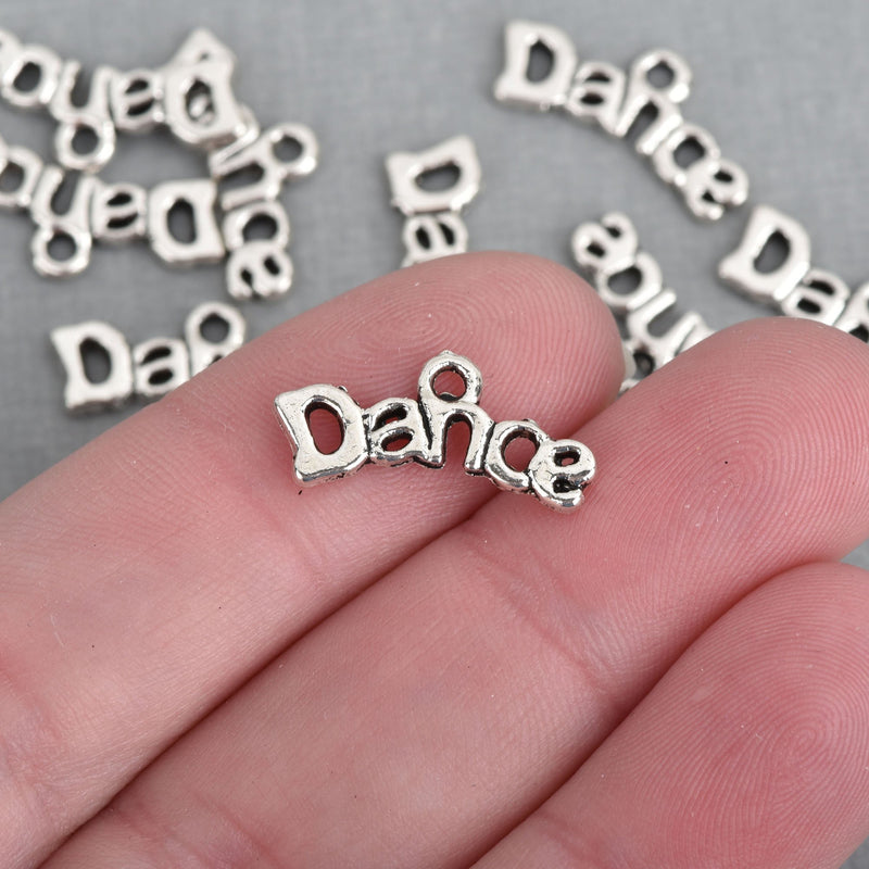 10 Silver DANCE Charms, 20mm, chs4006